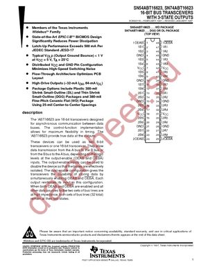 74ABT16623DGGRG4 datasheet  